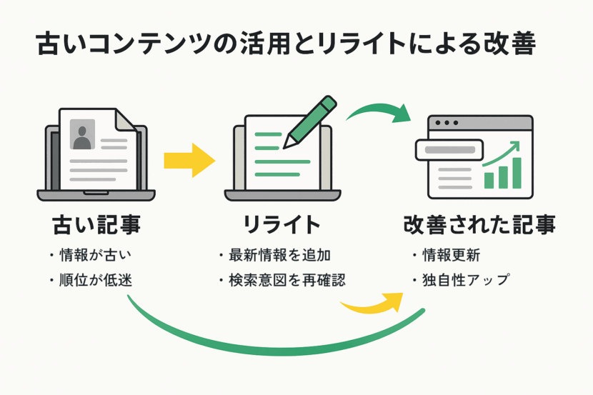古いコンテンツの活用とリライトによる改善